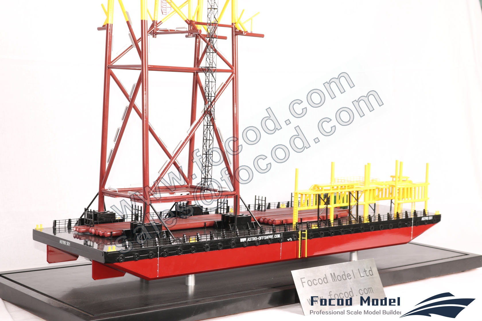 customized model of 91m barge with jacket